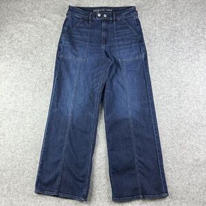 American Eagle Outfitters Women's Blue Wide-Leg Jeans